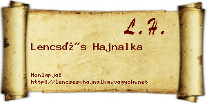 Lencsés Hajnalka névjegykártya